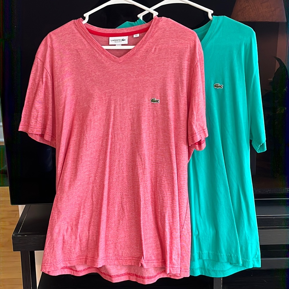 Mens Lacoste v-neck tees